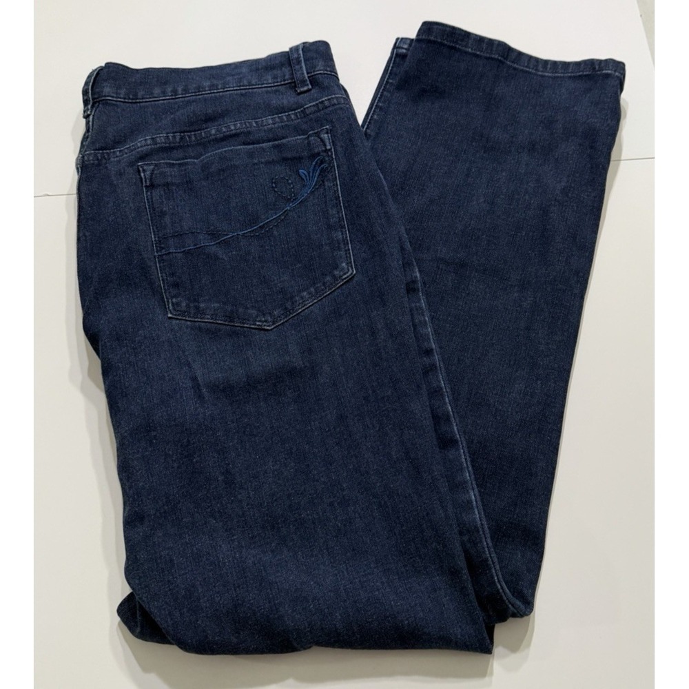 Soft Surroundings Jeans Womens‎ 16P Dark Wash Straight Leg Stretch Blue Denim - Picture 3 of 10